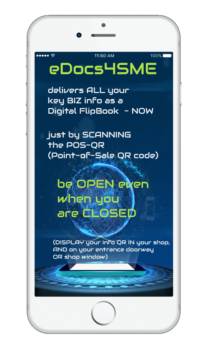 Animated attention grabber for use with QR-POS
